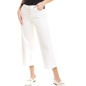 J. McLaughlin Loris Button-Fly Pants White Denim Wide Leg Jeans Women’s Size 10